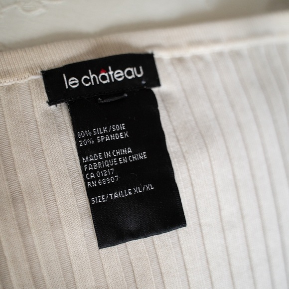 Silk ribbed cream cap sleeve top - Picture 5 of 6